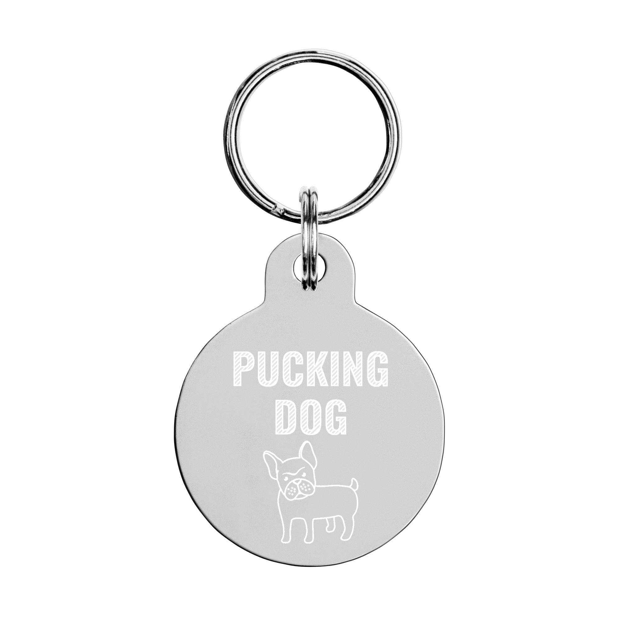 Engraved pet ID tag – “Pucking Dog”