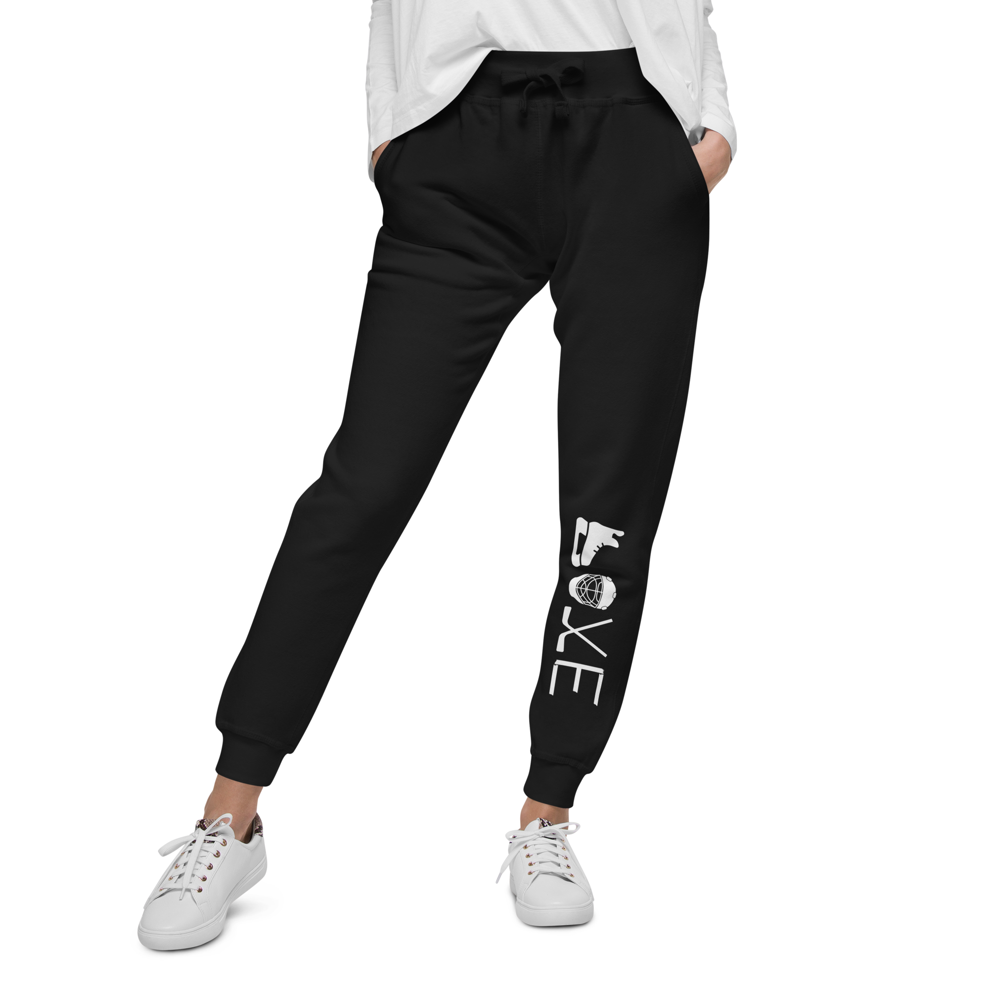 Women’s fleece sweatpants – “LOVE” Hockey