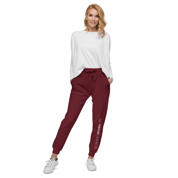 unisex-fleece-sweatpants-maroon-front-62f2e3aa7d0d7.png