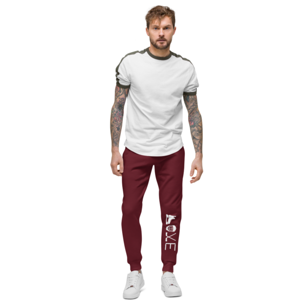 unisex-fleece-sweatpants-maroon-front-630542354a011.png