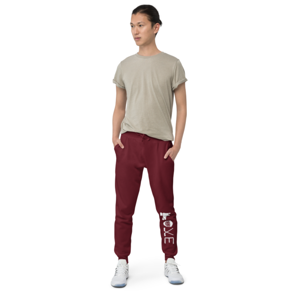 unisex-fleece-sweatpants-maroon-front-630542354b7b6.png