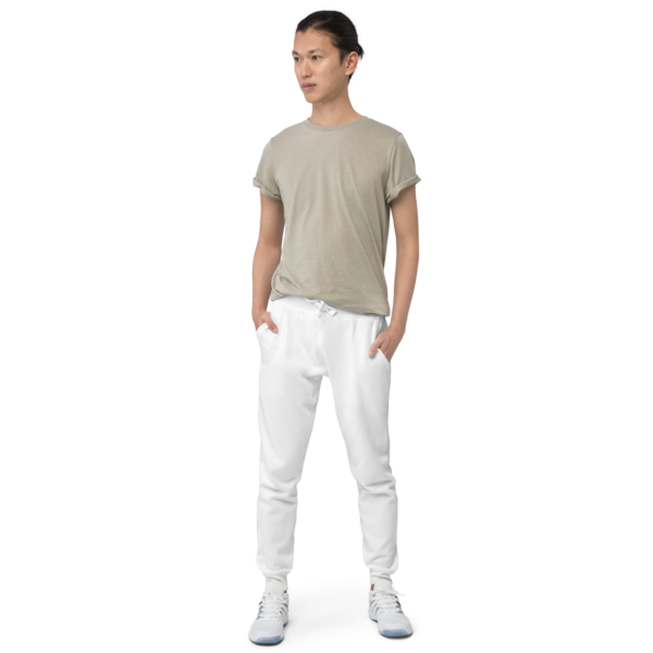 unisex-fleece-sweatpants-white-front-6305423566e27.png